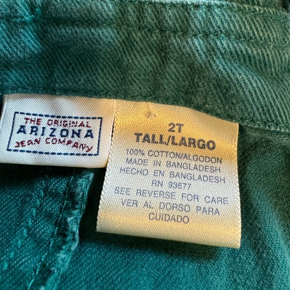 Arizona Jean Company Vintage Green Overalls Skirt Tall 2T Girls Toddler - Picture 4 of 6